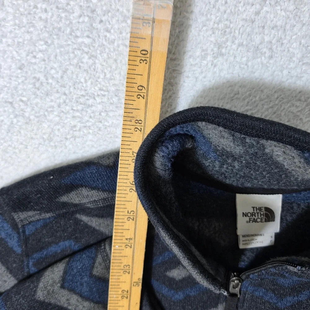 NEW The North Face Gordon Lyons Mens S Pullover Blue Aztec L/S Fleece NF0A3YRB